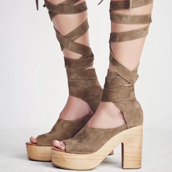 platform tie up shoes